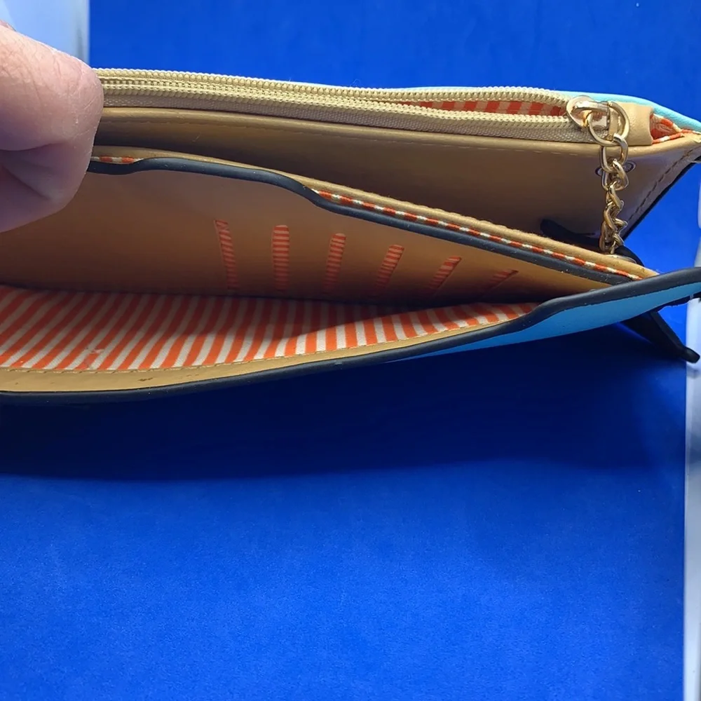 Blue Vegan Leather Dog Clutch‎ Wallet